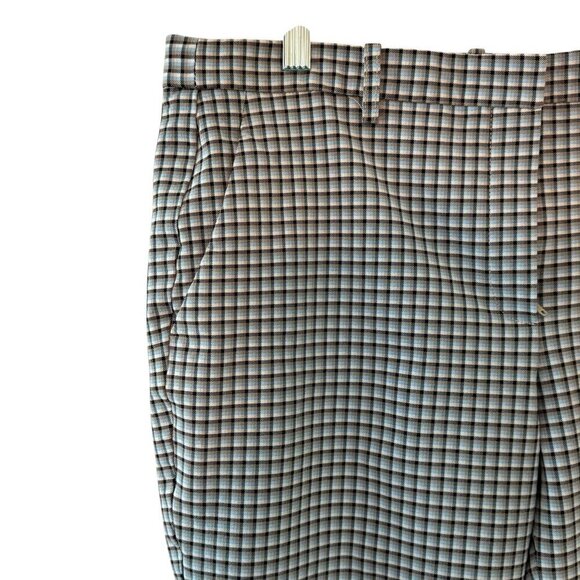 Theory Womens Slim Fit Blue black & White Checkered Dress Pants strech cropped s - Picture 4 of 7